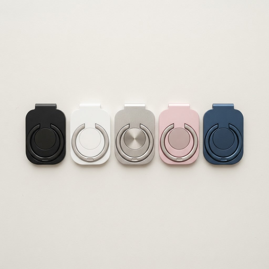 Griply magnetic phone grip in Black, White, Silver, Pink, and Blue